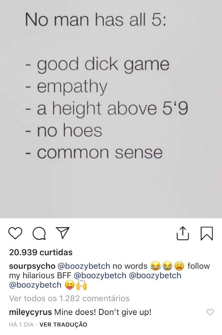 Miley Cyrus comentário sobre Liam Hemsworth
