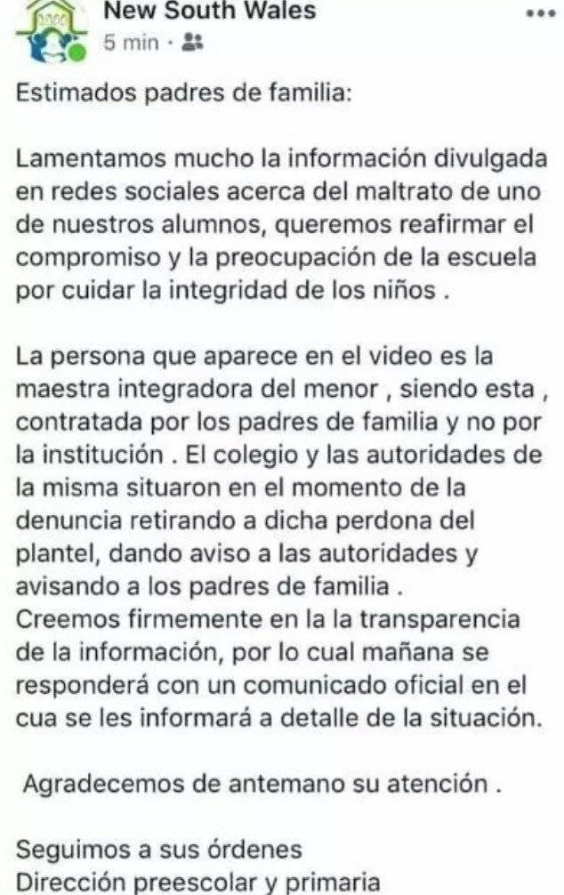 Comunicado del Colegio