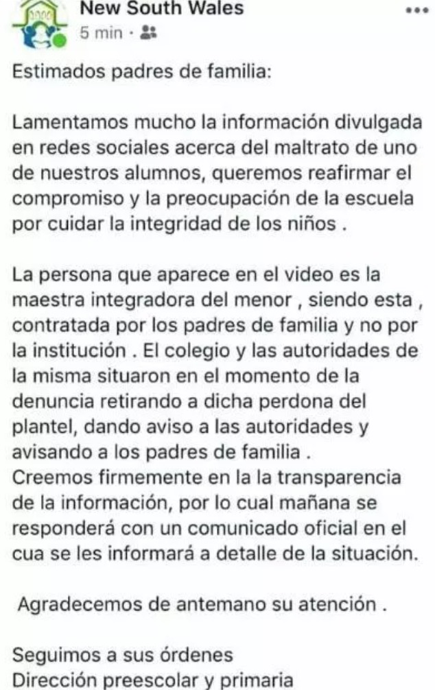 Comunicado del Colegio