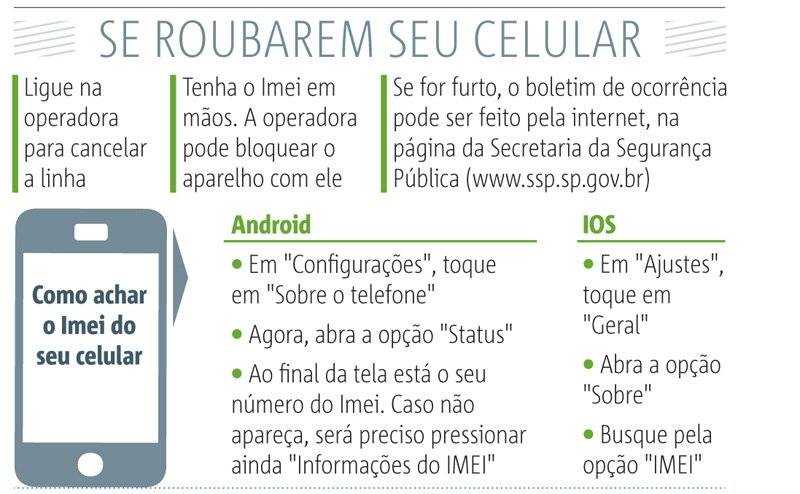 o que fazer se roubarem seu celular