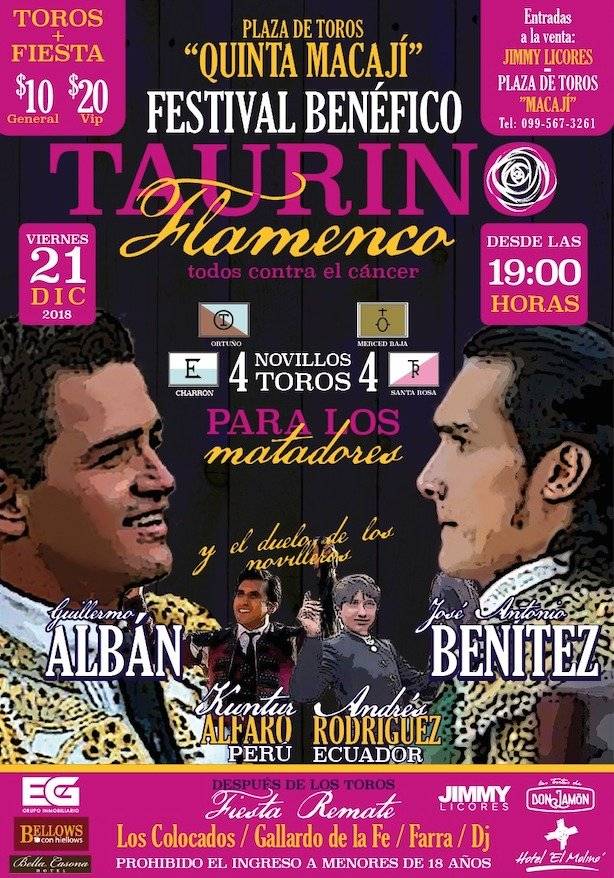 En Riobamba se realizará festival taurino a favor de la lucha contra el cáncer