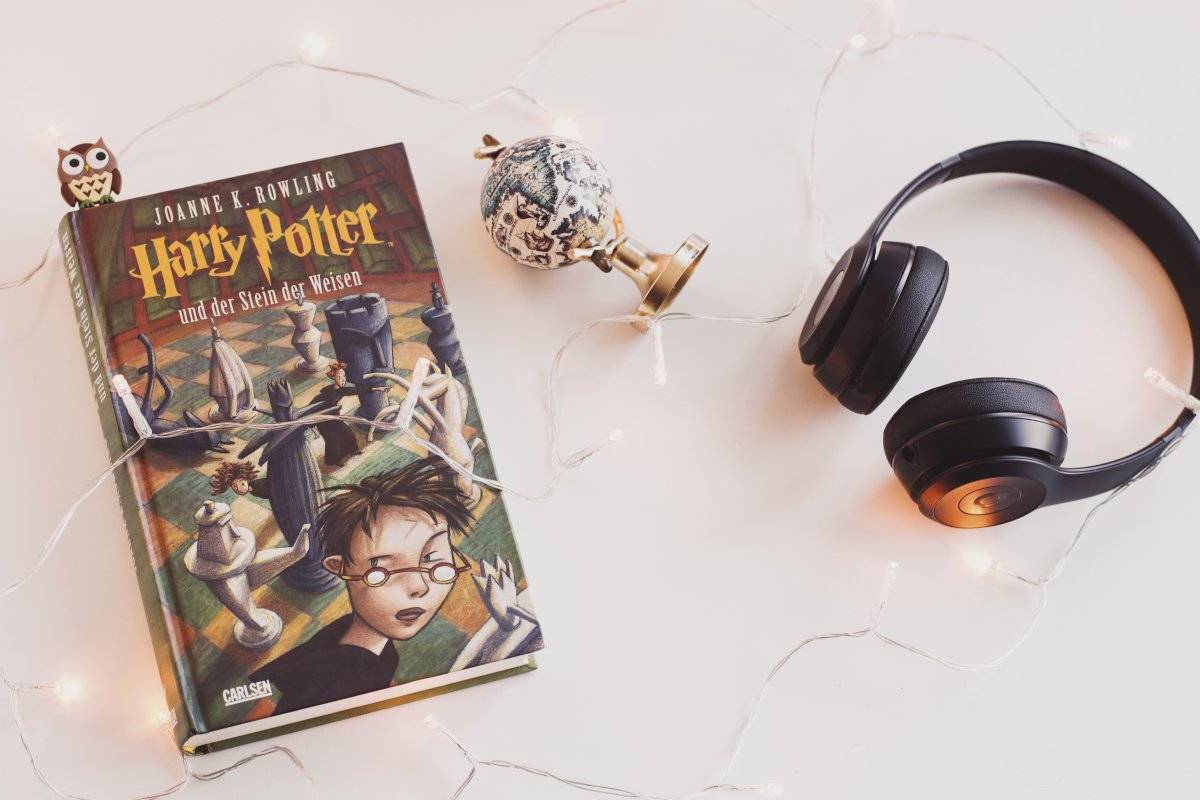 livro harry potter fone de ouvido audiobook