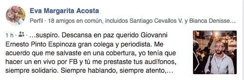 Guayaquil: El periodista Giovanni Pinto falleció este sábado