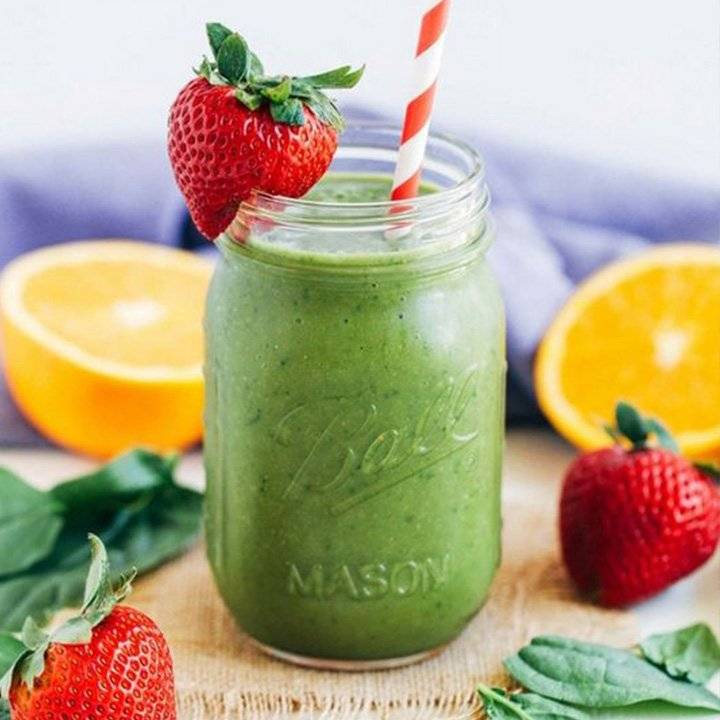 Smoothie de fresa y espinacas
