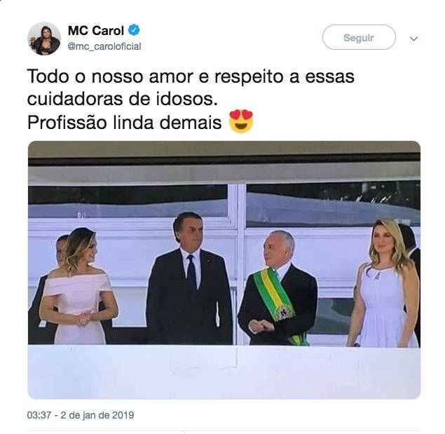 Mc Carol Temer e Bolsonaro