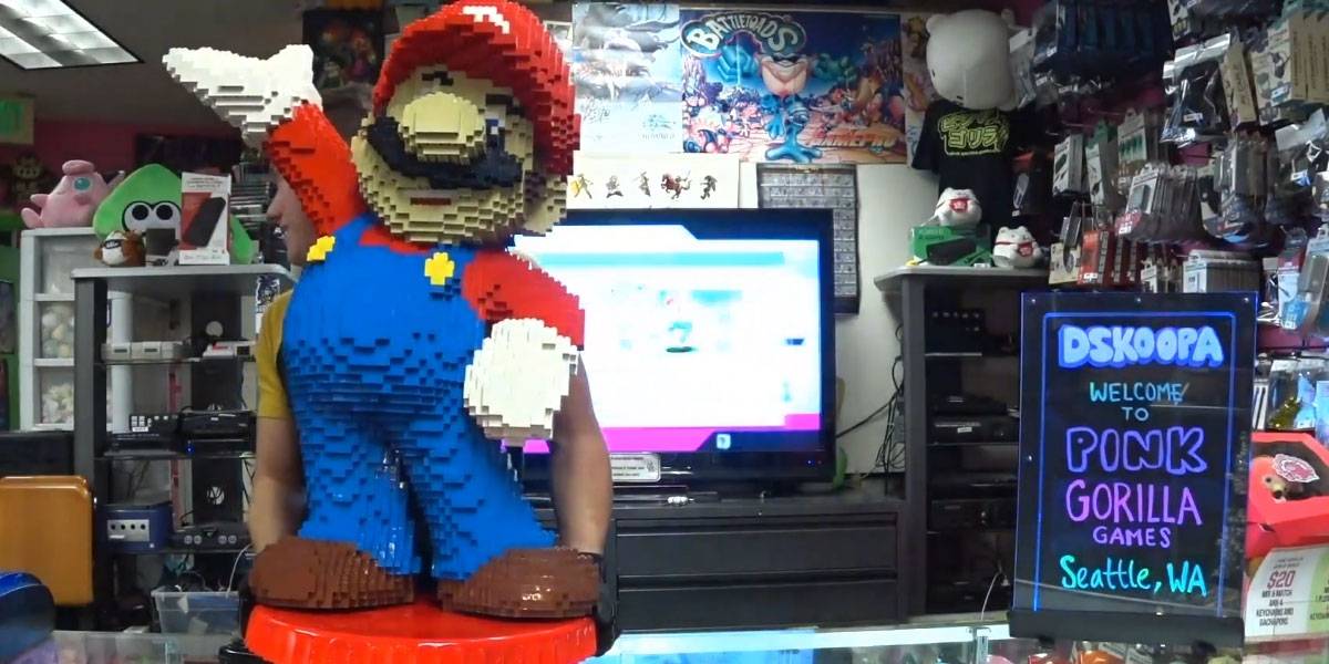 Le regalan un Super Mario enorme con 6 mil piezas LEGO y lo vuelve un Amiibo
