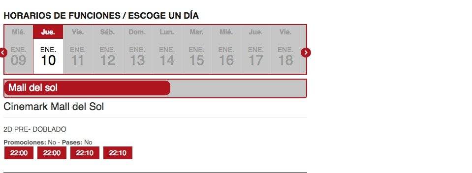 Horarios Cinemark Guayaquil