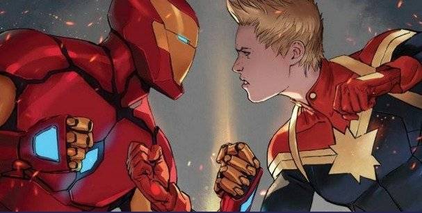 Capitana Marvel y Iron Man