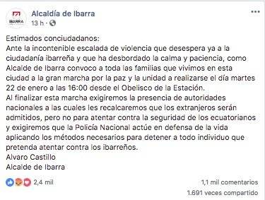 Ciudadanía de Ibarra se auto convoca para una marcha por el femicidio de Diana Carolina