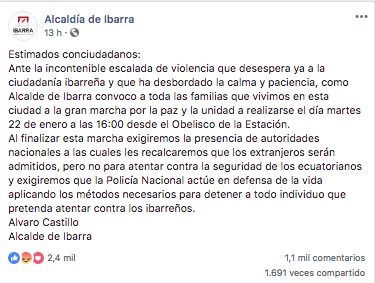 Ciudadanía de Ibarra se auto convoca para una marcha por el femicidio de Diana Carolina