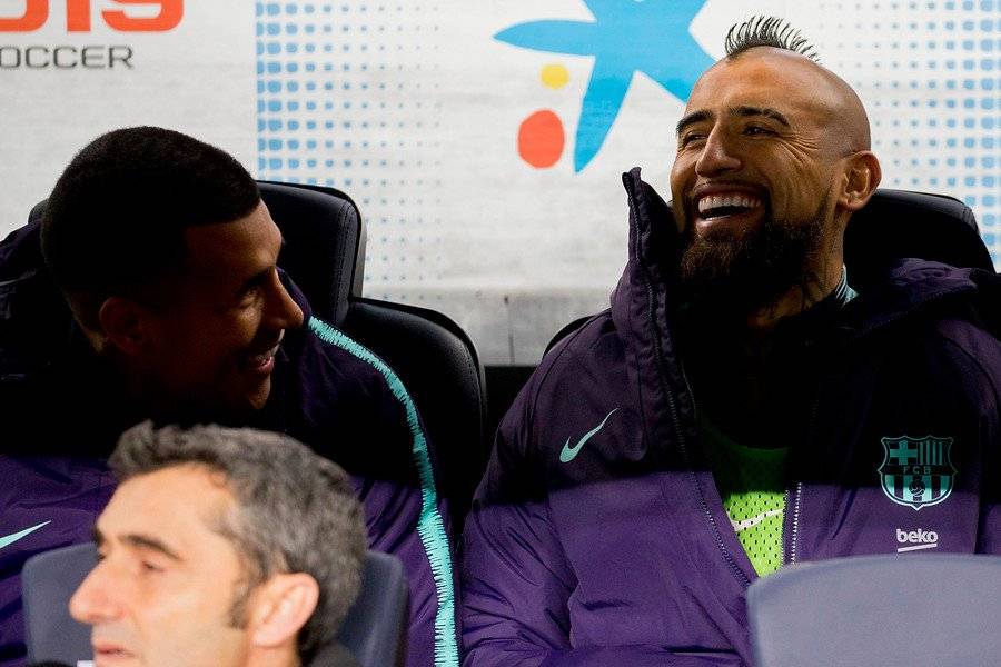 Arturo Vidal vio desde el banco el triunfo 3-1 de Barcelona sobre Leganés / Foto: Photosport