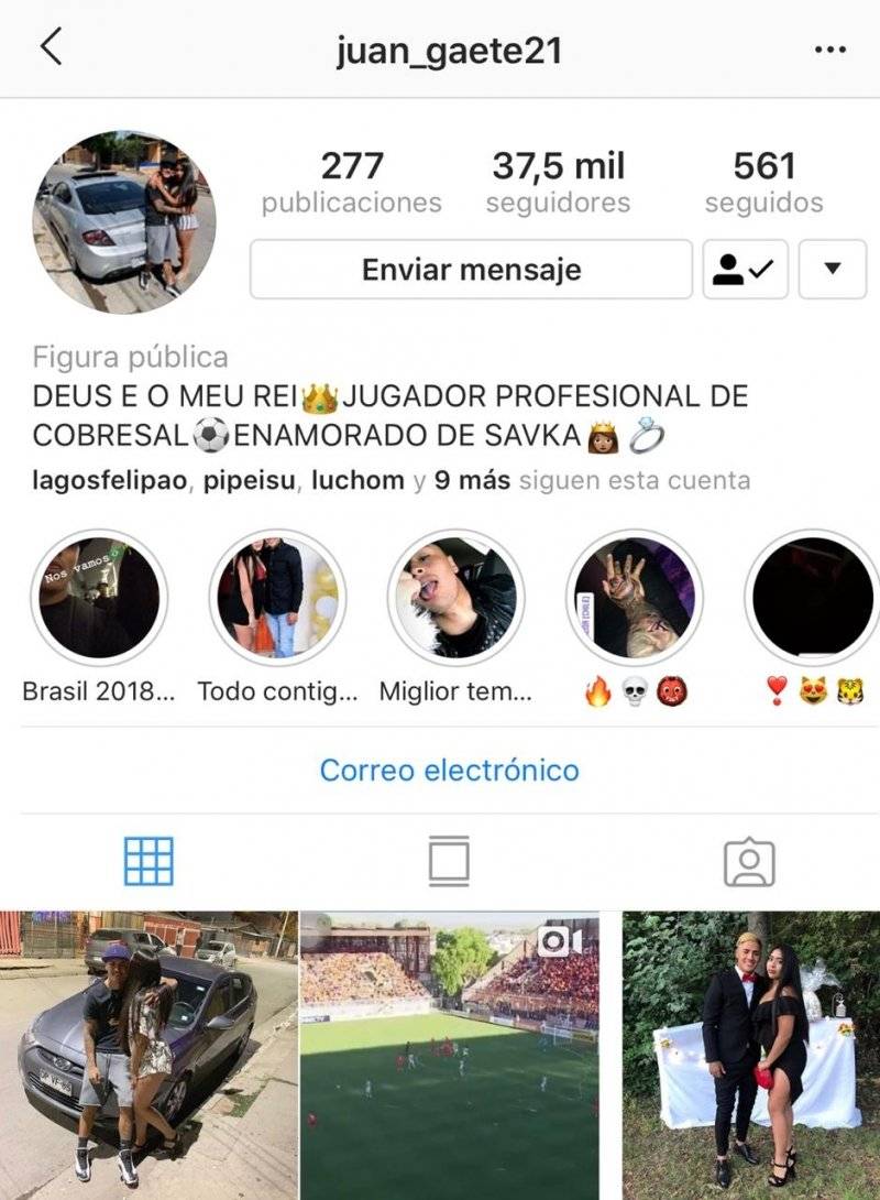 Juan Carlos Gaete da a conocer que es futbolista profesional de Cobresal. / Instagram Juan Gaete