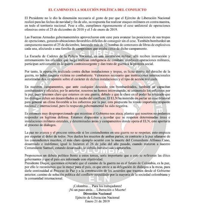 ELN atentado