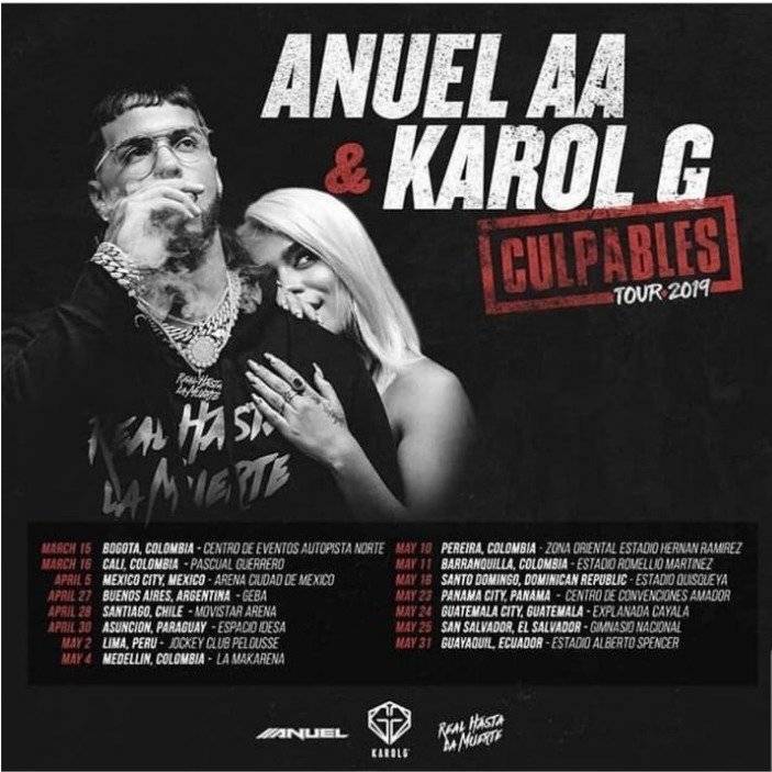 Anuel AA y Karol G incluyen a Ecuador en su gira 2019