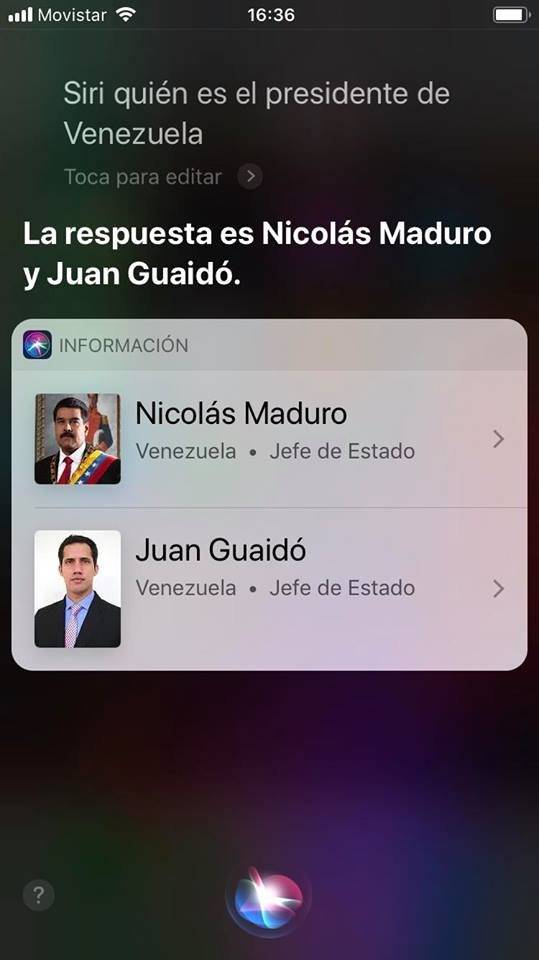 Crisis politica de Venezuela confunde a Siri