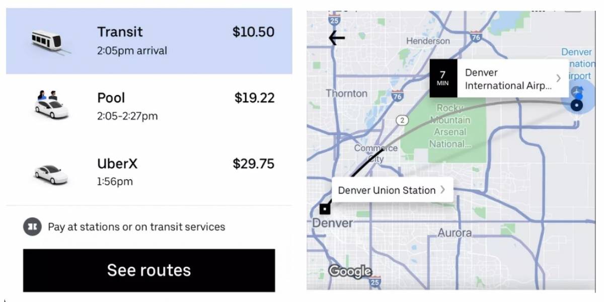 Uber estrena novedosa función que entrega datos sobre el transporte público
