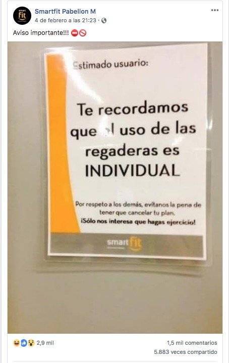 Publicación de Smart Fit