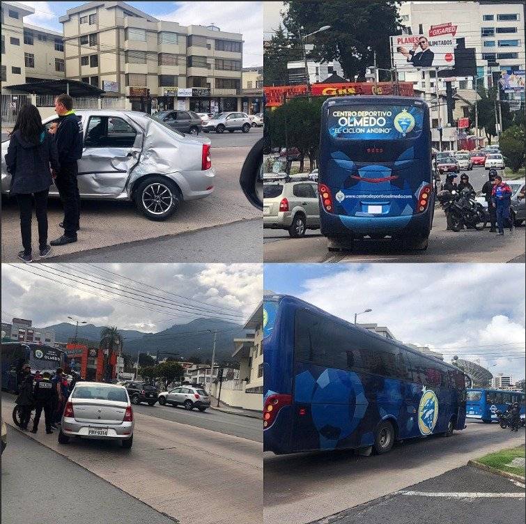 Bus del Olmedo sufre accidente de tránsito