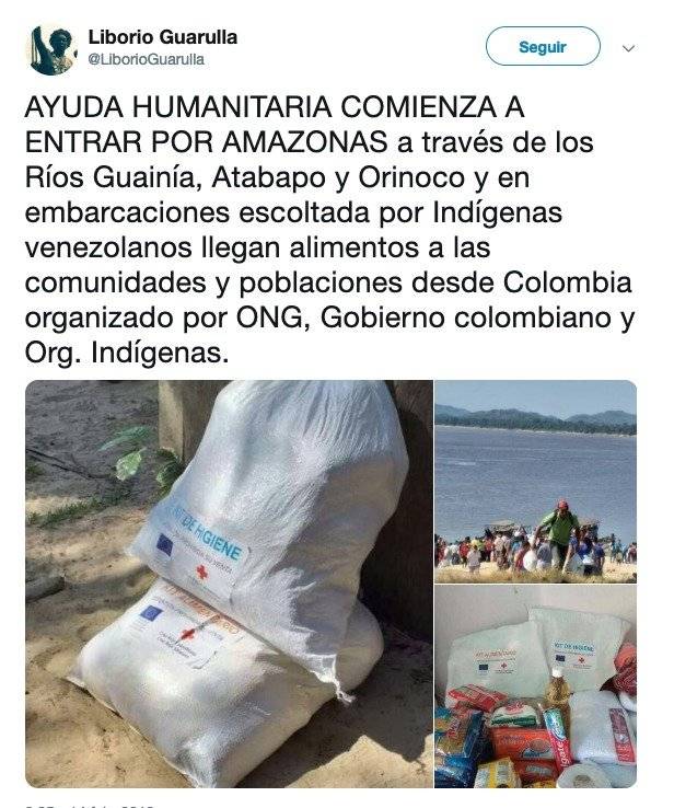Exgobernador de Venezuela: Comenzó a entrar la ayuda humanitaria por el estado Amazonas