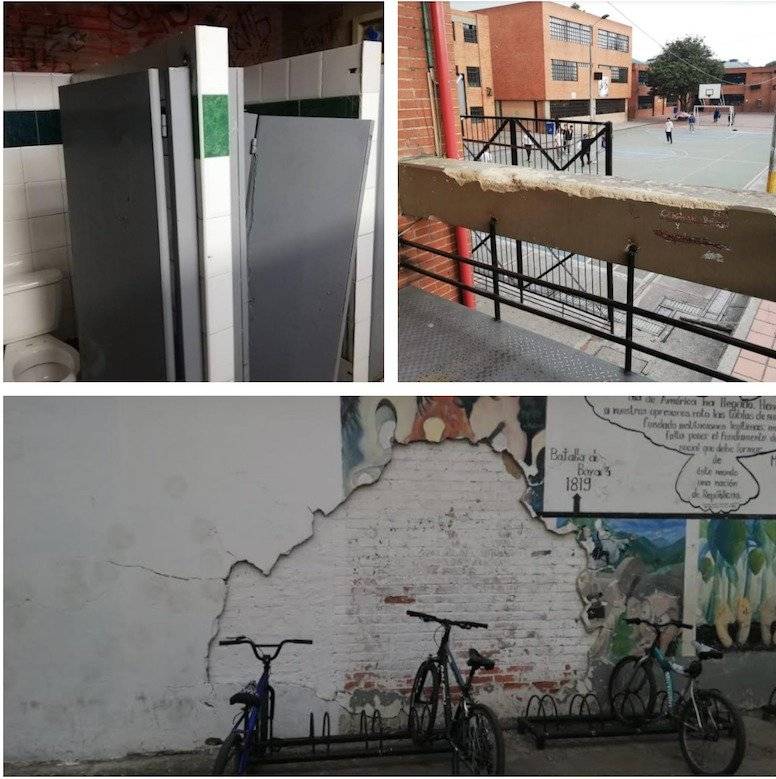 Estudiantes se toman colegio en Fontibón para exigir reparaciones urgentes