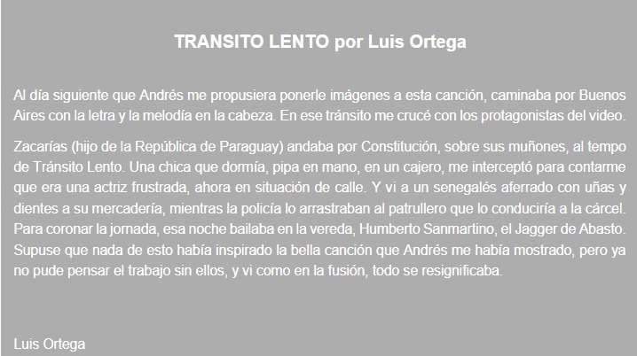 Tránsito lento por Luis Ortega