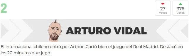 Esto destacó el diario Marca sobre el rendimiento del chileno /Imagen: Sitio web Marca