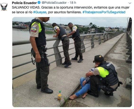 Mujer intentó lanzarse al río Guayas