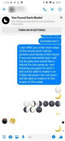 Facebook Messenger libera su modo oscuro