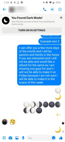 Facebook Messenger libera su modo oscuro Facebook Messenger libera su modo oscuro