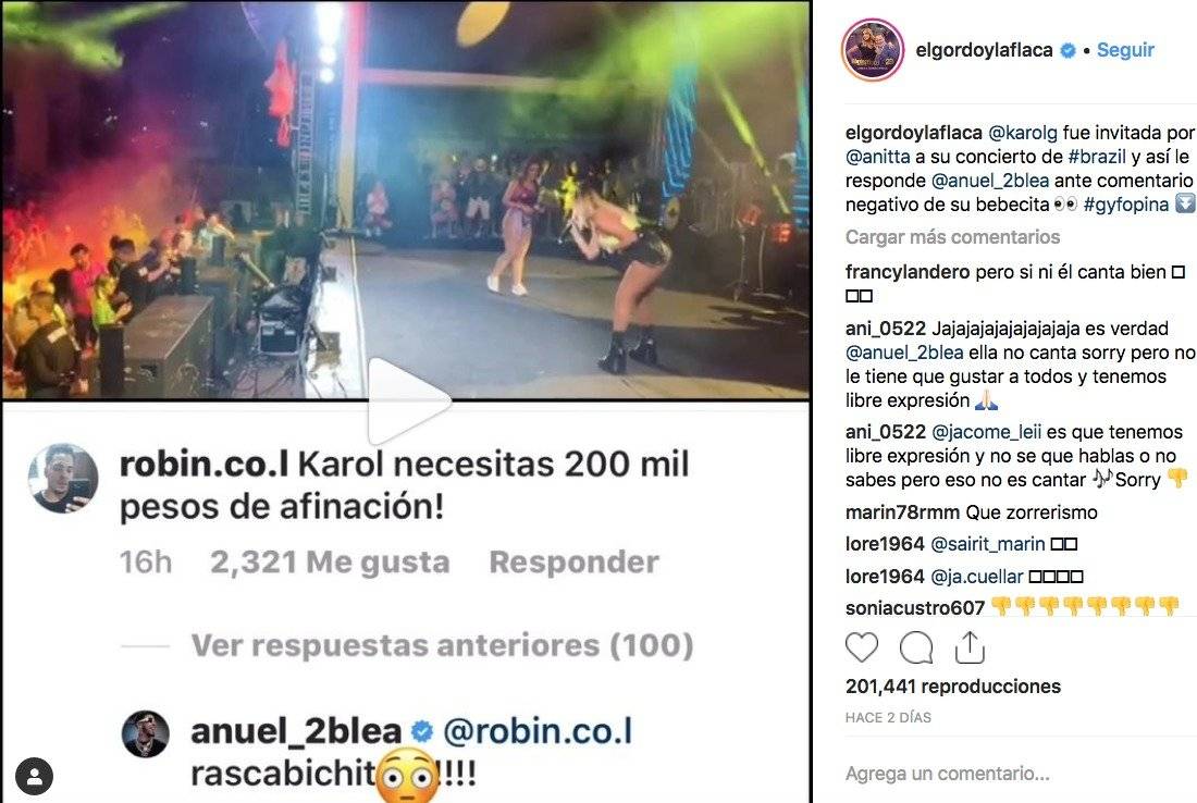 Anuel AA arremete contra un fan por su novia Karol G