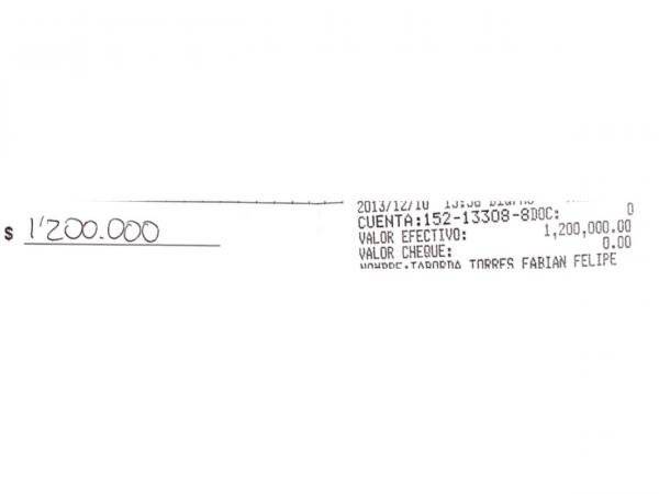Recibo cobros de Felipe Taborda