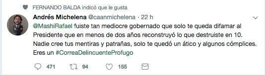 Andrés Michelena tweet