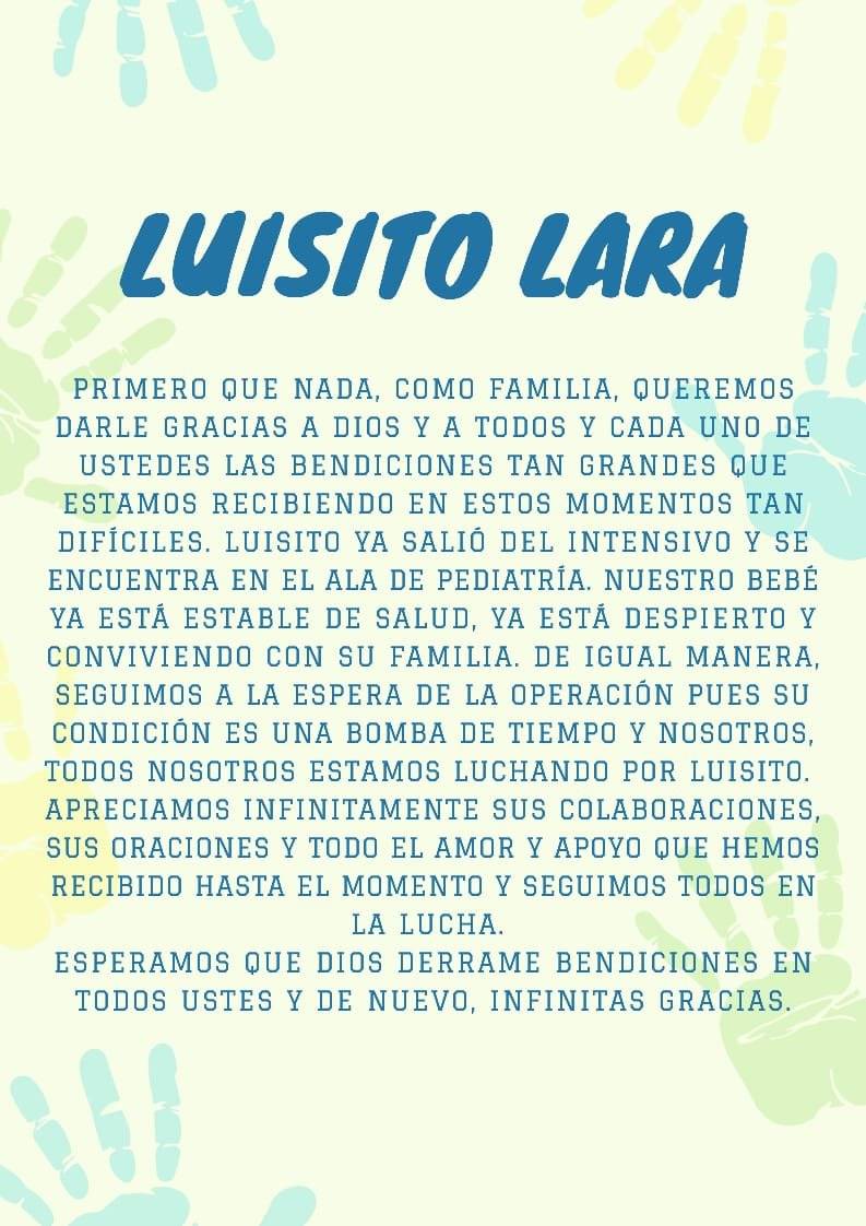 Agradecimiento de la familia Lara