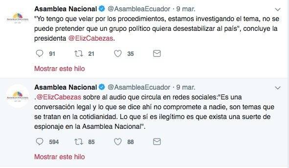 Reacción de Elizabeth Cabezas
