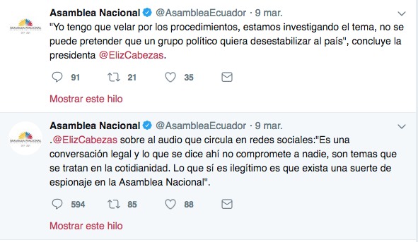 Reacción de Elizabeth Cabezas