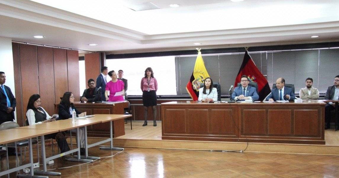 Audiencia de juzgamiento contra Diana Falcón y Raúl Chicaiza