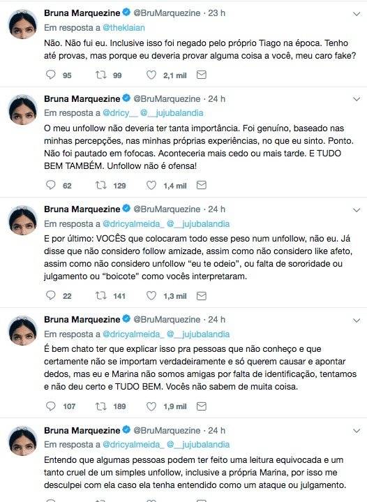 Bruna Marquezine fala sobre Marina Ruy Barbosa