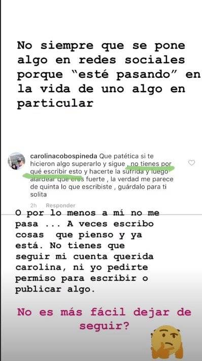 Captura de pantalla Instagram Laura Acuña