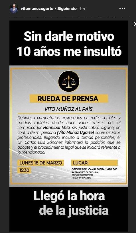 El mensaje de Vito Muñoz