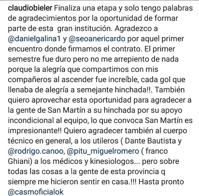 Mensaje de Claudio Bieler Mensaje de Claudio Bieler