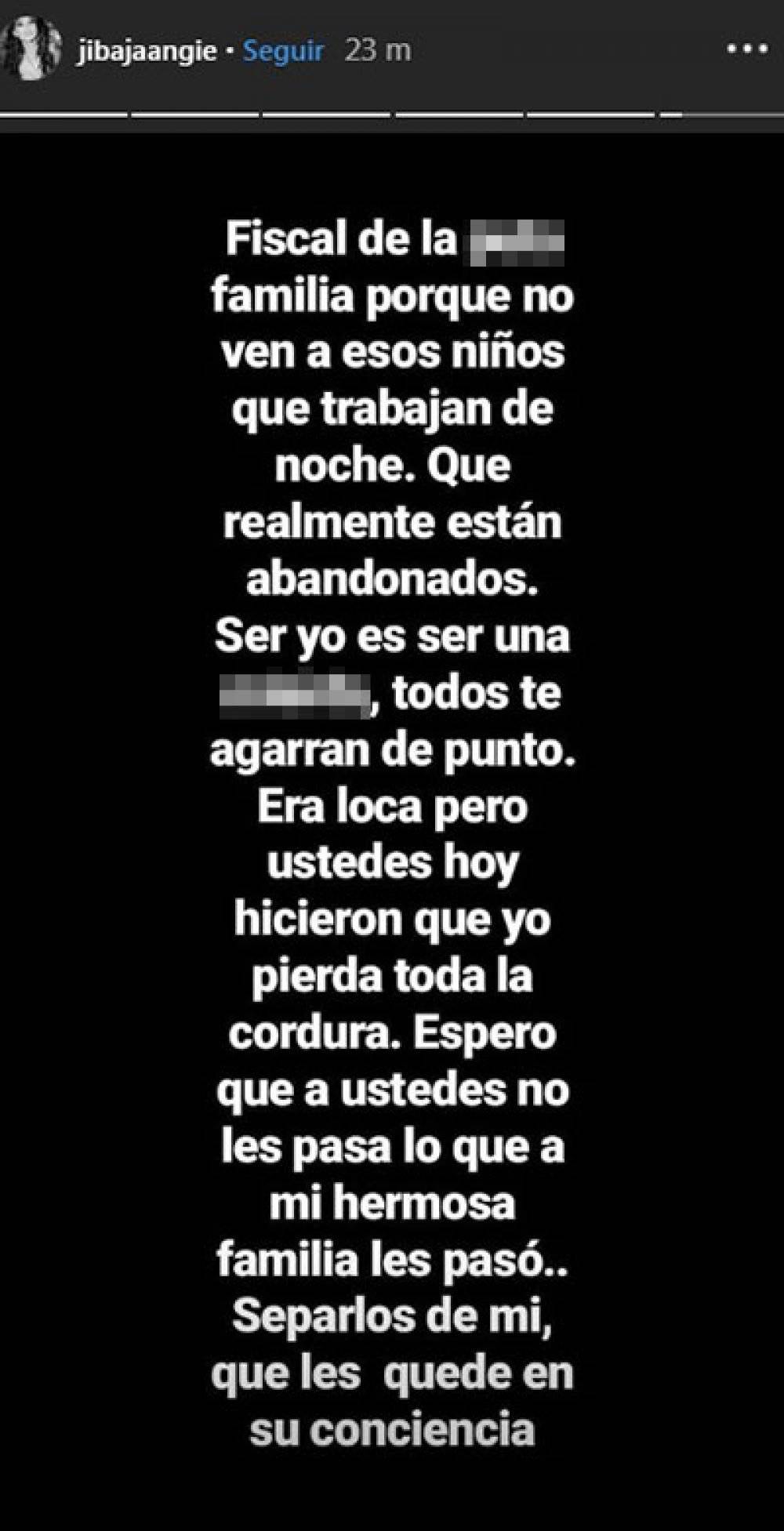 Angie Jibaja mensaje 2