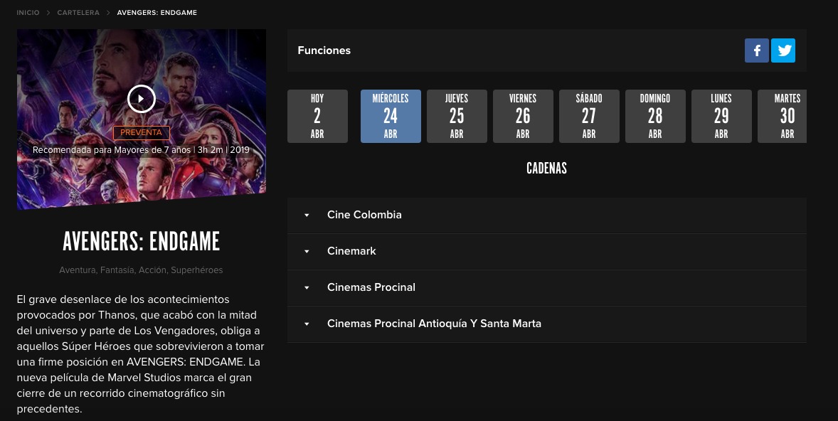¡Atención! Ya está disponible la preventa de Avengers: Endgame para Colombia ¡Atención! Ya está disponible la preventa de Avengers: Endgame para Colombia