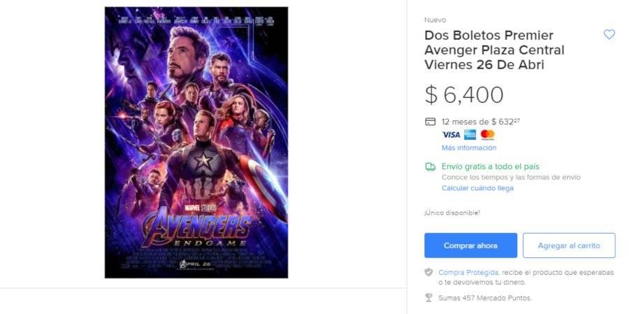 Venta de boletos Avengers