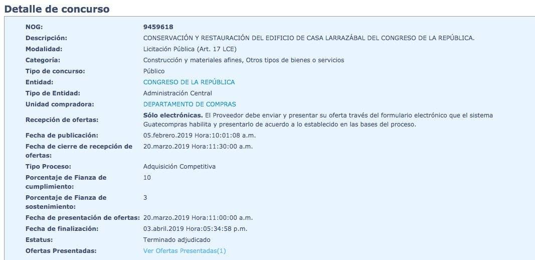 Congreso invertirá casi Q10 millones en remodelación de Casa Larrazábal
