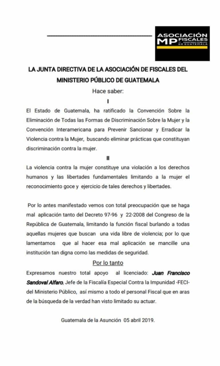Apoyo a Juan Francisco Sandoval