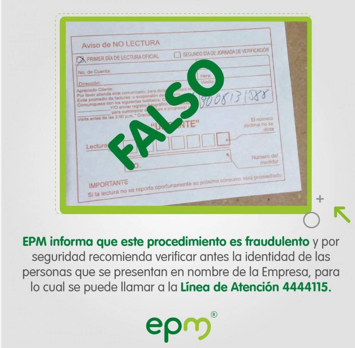 Volante falso EPM