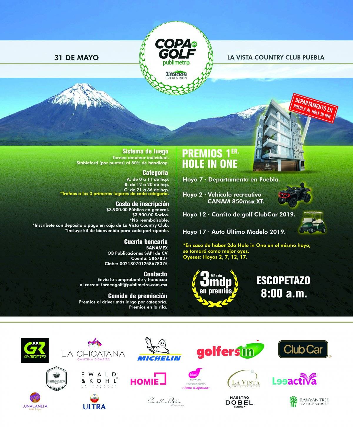 Primera Edición de la Copa Golf Publimetro 2019 llega a Puebla