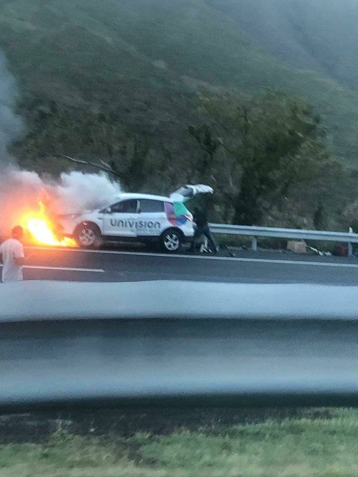 Incendio carro Univisión