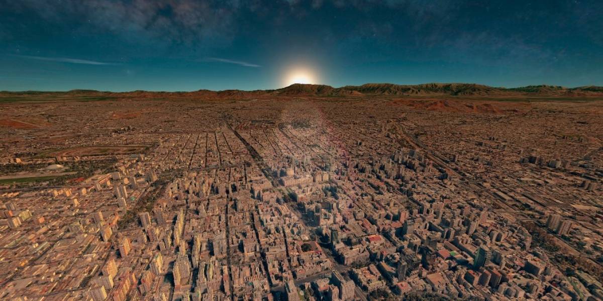 Mira a Santiago de Chile en esta espectacular imagen 360 aérea creada por fotos de Google Earth