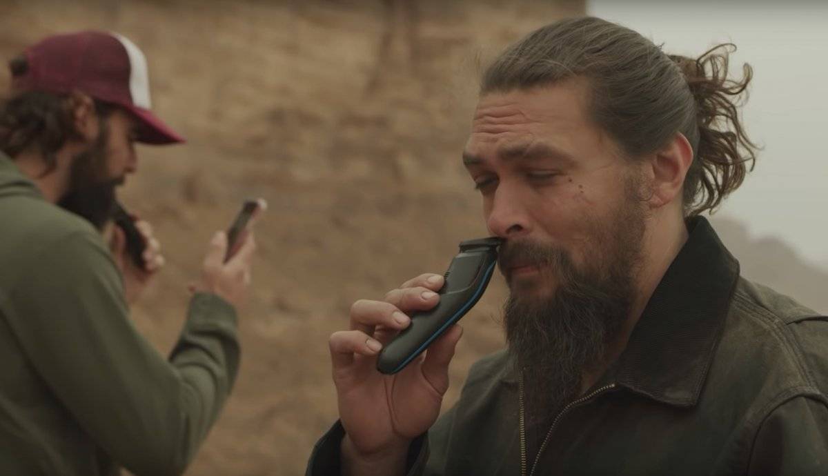 Jason Momoa, actor de Aquaman, se afeita la barba